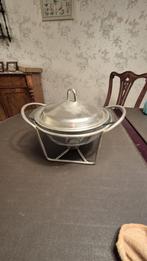 Ovenschaal met RVS Deksel en Rechaud - Zeer Goede Staat, Ophalen of Verzenden