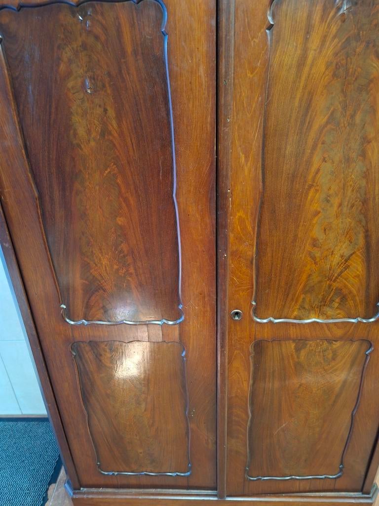Biedermeier linnekast mahonie, 70 tot 120 cm, Ophalen of Verzenden, Zo goed als nieuw, Minder dan 40 cm