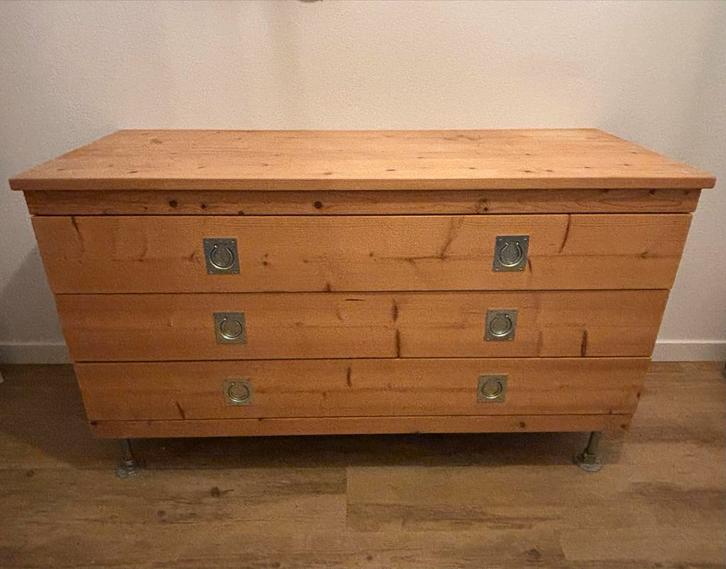 Handgemaakte beuken ladekast / commode, Huis en Inrichting, Kasten | Ladekasten, Gebruikt, Minder dan 100 cm, 150 tot 200 cm, 50 tot 75 cm