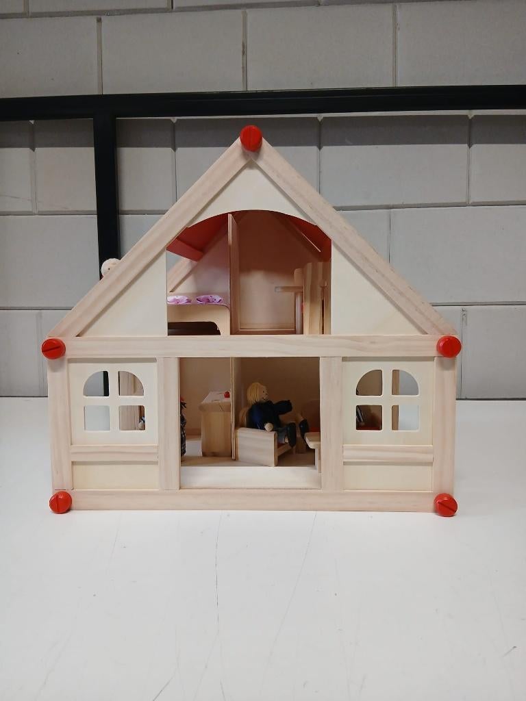 Woodtoys Poppenhuis hout vanaf 3 jaar, Kinderen en Baby's, Speelgoed | Poppenhuizen, Ophalen, Nieuw, Poppenhuis