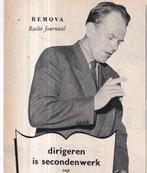 Retro reclame 1955 Remova horloge van dirigent Dekker, Ophalen of Verzenden