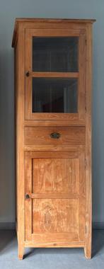 Houten kast met glas deur / lade / dichte deur met legplank, Ophalen