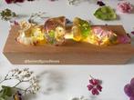 Schattige unieke lamp poes kat kittens Echte bloemen Cadeau, Huis en Inrichting, Ophalen, Nieuw, Hout, Minder dan 50 cm