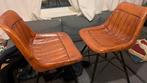 2x Industriële Leren Stoelen – Cognac, Ophalen, Gebruikt, Twee, Bruin