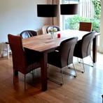 Teakhouten Eettafel 220x110cm, Ophalen, Gebruikt, 100 tot 150 cm, Teakhout