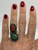 J209 Prachtige zilveren Navajo ring maat 18,25, Sieraden, Tassen en Uiterlijk, Ringen, 18 tot 19, Met edelsteen, Ophalen of Verzenden