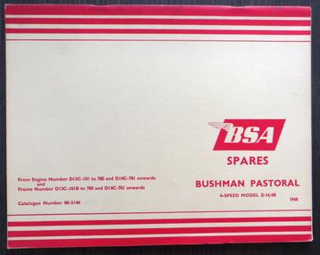 BSA Bushman Pastoral Spares 1968 - parts list beschikbaar voor biedingen