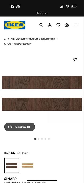 Opzoek! Ikea Sinarp front bruin 60x10 - afbeelding 1