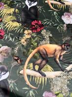 Stof met jungle print | velvet stof groen met print, Verzenden, 120 cm of meer, Nieuw, Katoen