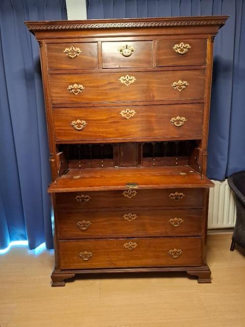Antieke mahonie ladenkast ook als bureau te gebruiken, Antiek en Kunst, Antiek | Meubels | Kasten, Ophalen