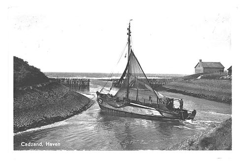 949841	Cadzand	1956 Zeeland	Haven Vissersschip CZ3	Botter	Ge, Verzamelen, Ansichtkaarten | Nederland, Gelopen, Zeeland, 1940 tot 1960