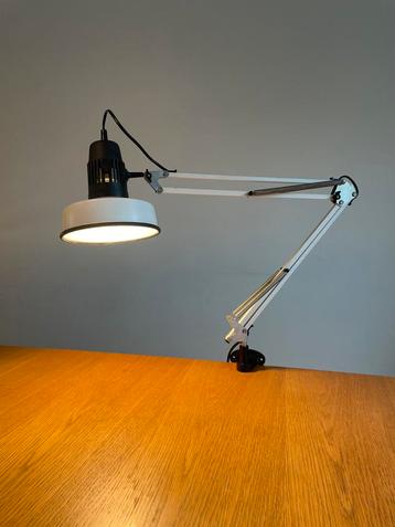 Vintage midcentury architectenlamp - zwart wit 70s design beschikbaar voor biedingen