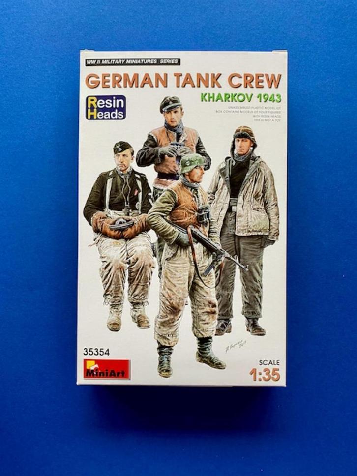 MiniArt	35354 German Tank Crew Kharkov 1943 Resin Heads 1/35, Hobby en Vrije tijd, Modelbouw | Figuren en Diorama's, Nieuw, 1:35 tot 1:50
