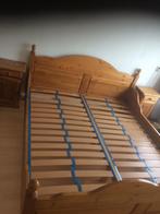 Te koop koopje 2 persoons grenen houten bed, Huis en Inrichting, Slaapkamer | Bedden, 180 cm, Gebruikt, Bruin, Hout