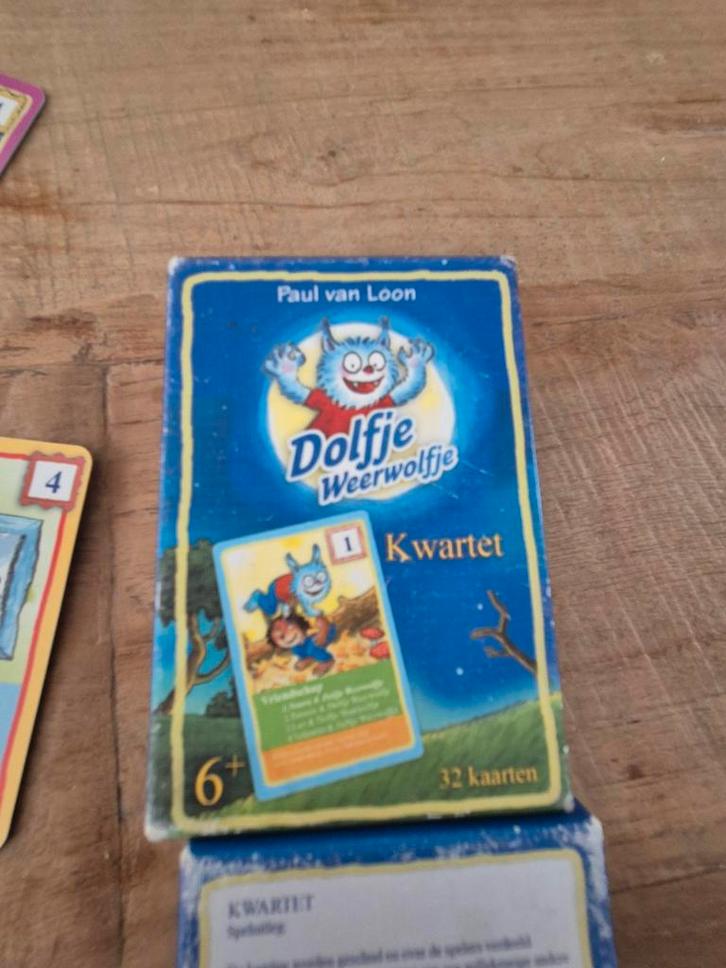 Dolfje Weerwolfje Kwartet - Nieuwstaat Kaarten, Hobby en Vrije tijd, Gezelschapsspellen | Kaartspellen, Zo goed als nieuw, Drie of vier spelers