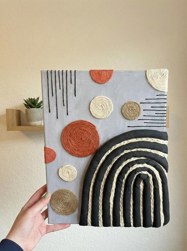 Uniek 3D Textiel Schilderij - Handgemaakt (30x40), Ophalen of Verzenden