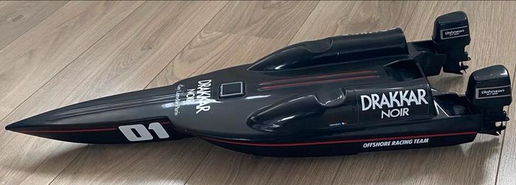 Drakkar Noir Powerboat Etalage Decoratie - 72cm, Hobby en Vrije tijd, Modelbouw | Boten en Schepen, Gebruikt, Ophalen