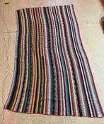 Granny woondeken gehaakt diverse gekleurde strepen  270/41, Huis en Inrichting, Woonaccessoires | Plaids en Woondekens, Gebruikt