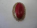 DDR Vintage Mooie Broche met rode steen., Overige materialen, 4 tot 7 cm, Verzenden, Zo goed als nieuw