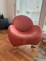 Leolux papageno fauteuil rood, Ophalen, Eén, Leer, Rood
