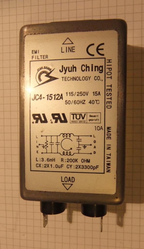 Net Filter (Jyuh Ching) 115/250 VAC - 15 A, Hobby en Vrije tijd, Elektronica-componenten, Gebruikt, Ophalen of Verzenden