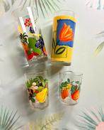 Vintage glazen fruit glas glaasje limonade glazen 🍑🍋‍🟩🍊, Verzamelen, Frisdrankglas, Ophalen of Verzenden, Zo goed als nieuw