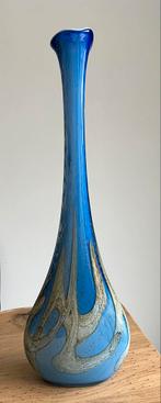 Glas Vaas 62cm hoog blauw, Antiek en Kunst, Ophalen