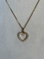 GOUDKLEURIG COLLIER MET HART HANGER, Overige materialen, Met strass, Nieuw, Ophalen of Verzenden