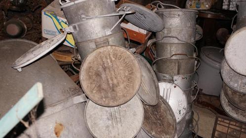 Grote partij zinken vintage retro vuilnisbakken vuilnisemmer, Huis en Inrichting, Woonaccessoires | Prullenbakken, Gebruikt, Rvs