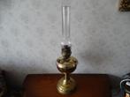 Olielamp antiek messing, hoogte 52 cm, Antiek en Kunst, Ophalen of Verzenden