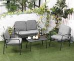 Outsunny tuinset 4 persoons, 4 zitplaatsen, Bank, Nieuw, Ophalen of Verzenden