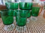 Luminarc groene coupes/glaasjes puntgaaf 1970s, Ophalen, Zo goed als nieuw