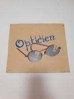 Vintage Opticien reclametekening, Reclamebord, Gebruikt, ., Ophalen of Verzenden