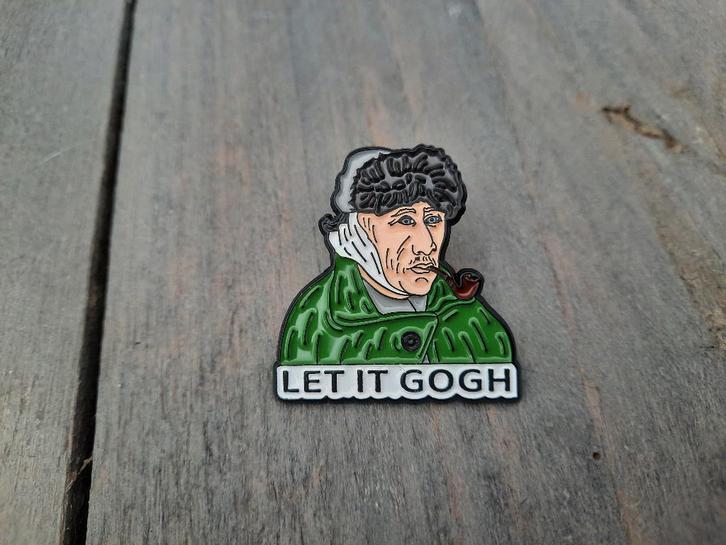 1 mooie pin van Vincent van Gogh - Let it Gogh te koop, Verzamelen, Speldjes, Pins en Buttons, Nieuw, Speldje of Pin, Overige onderwerpen