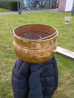 Geel koperen plantenbak, Tuin en Terras, Bloembakken en Plantenbakken, Ophalen of Verzenden, Zo goed als nieuw, Rond, Minder dan 30 cm