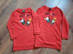 Tweeling meisjes rode kerst jurkjes maat 128/134., Ophalen of Verzenden, Zo goed als nieuw, Kleding