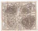 Oud kaartje stadsplan Deventer Zwolle Leeuwarden Groningen, Boeken, Atlassen en Landkaarten, Verzenden, Gelezen, Nederland, Overige atlassen