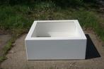 Witte Polyester bloembak plantenbak 100x100x40, Kunststof, 100 cm of meer, Vierkant, Nieuw
