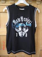 Zwart jongens top met opdruk. Maat: 140, Ophalen of Verzenden, Zo goed als nieuw, Jongen, Shirt of Longsleeve