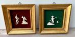 2 Kleine bijzondere vintage schilderijtjes, Antiek en Kunst, Ophalen of Verzenden