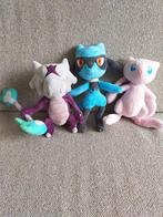 3 Pokémon knuffels: Marowak, Mew en Riolu, Ophalen of Verzenden, Zo goed als nieuw, Overige typen