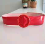 Vintage rode 'lakleer' riem- schuifgesp, Tailleriem, Ophalen of Verzenden, Vintage, Gedragen