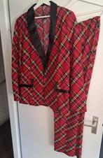 Te koop: rood geruit kostuum, Kleding | Heren, Carnavalskleding en Feestkleding, Ophalen, Zo goed als nieuw
