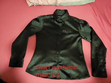 Zwart overhemd glanzend Vingino maat 134 €5 beschikbaar voor biedingen