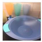 Tupperware fruitschaal serveerschaal trendy schaal 2,8 ltr, Blauw, Schaal, Ophalen of Verzenden, Zo goed als nieuw