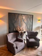 2 heerlijk zittende landelijke fauteuils, Huis en Inrichting, Fauteuils, 75 tot 100 cm, Ophalen of Verzenden, Zo goed als nieuw