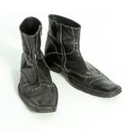 Italiaanse lederen halfhoge schoenen, maat 44, Zwart, Boots, Ophalen of Verzenden, Gedragen