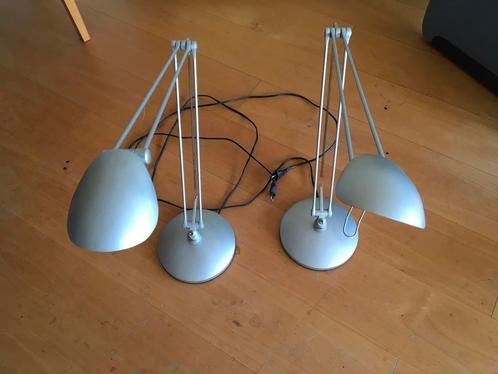 Twee halogeen-bureaulampen, Huis en Inrichting, Lampen | Tafellampen, Gebruikt, 75 cm of meer, Metaal, Ophalen