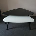 1 glazen (wit) en 1 zwarte (bij) zettafeltje, Ophalen, 50 tot 100 cm, Glas, 50 tot 100 cm