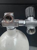 Duikfles 12 L lang met dubbele kraan met keur, Ophalen of Verzenden, Zo goed als nieuw, Duikfles